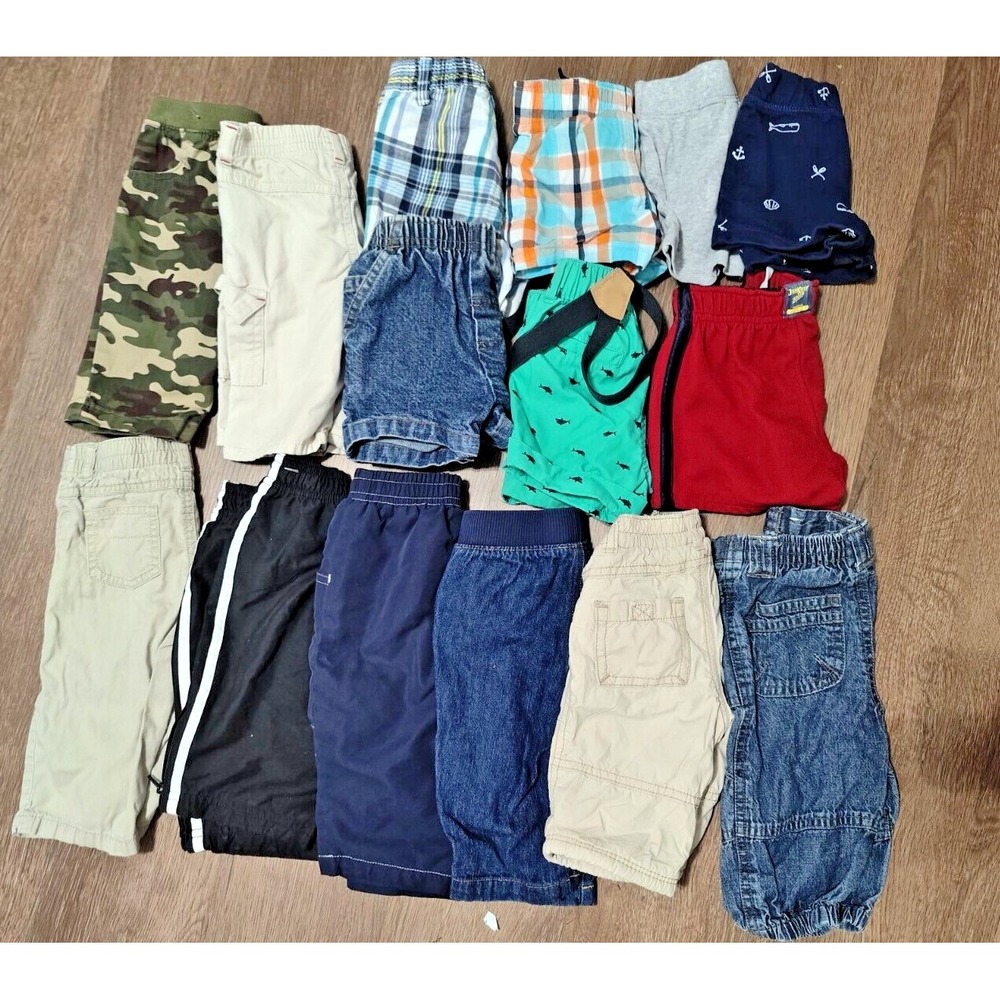 EUC HUGE Lot of Baby Boys Shorts‎ Pants 15 Pieces Size 0-3-3-6Months Allseason
